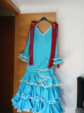 Traje de flamenca azul