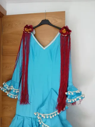 Traje de flamenca azul