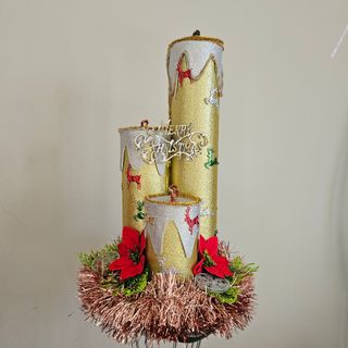 Decorazione candele natalizie glitter