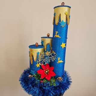 Decorazione candele natalizie glitter