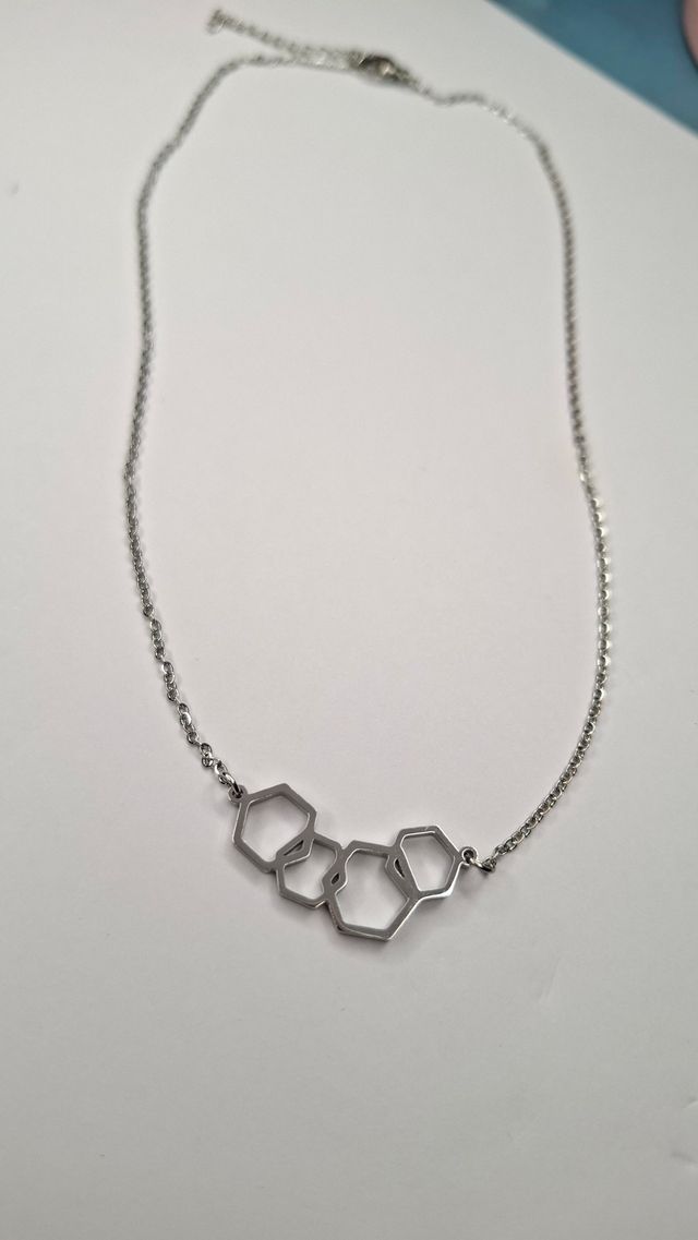 Collar Acero Inoxidable Diseño Geométrico