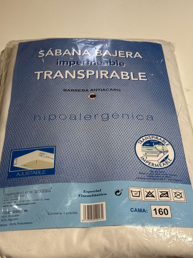Sábana Bajera Impermeable Transpirable 160