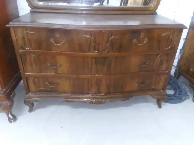 Tocador antiguo madera con espejo