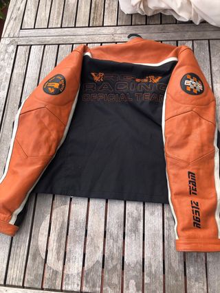 Chaqueta Moto Negra y Naranja