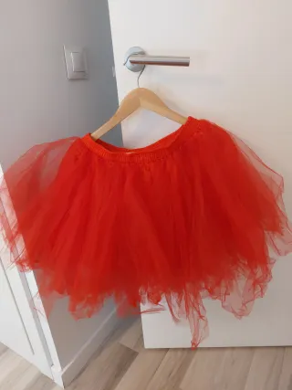 Tutu rojo de tul Con forro debajo