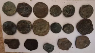 Lotto 17 monete antiche bizantine e iberiche! Rare