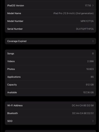 iPad Pro 12.9 2ª Gen 2018, 512Gb