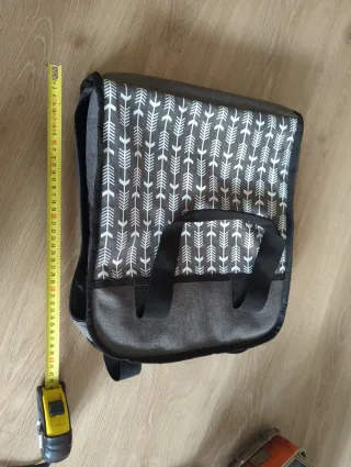 Bolsa de costura/abalorios gris y blanca