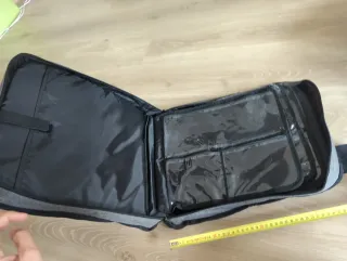 Bolsa de costura/abalorios gris y blanca