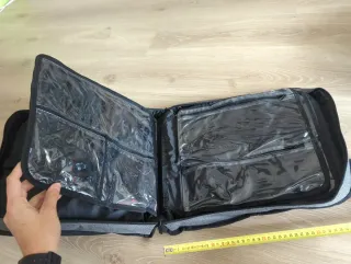 Bolsa de costura/abalorios gris y blanca