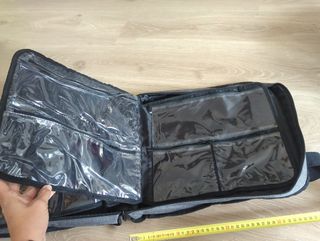 Bolsa de costura/abalorios gris y blanca