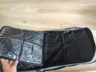 Bolsa de costura/abalorios gris y blanca