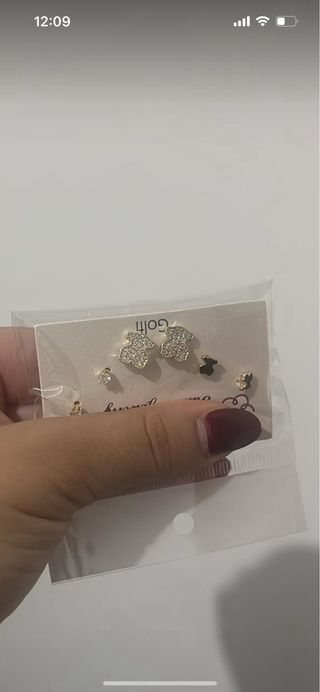 Pack Pendientes Oso Dorado y Negro