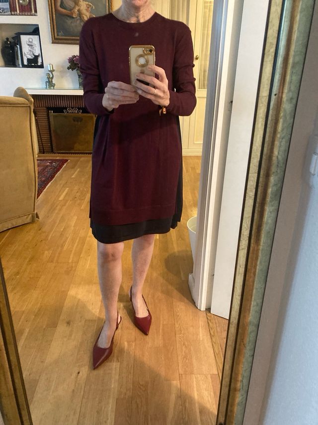 Vestido punto y seda TMX Talla S