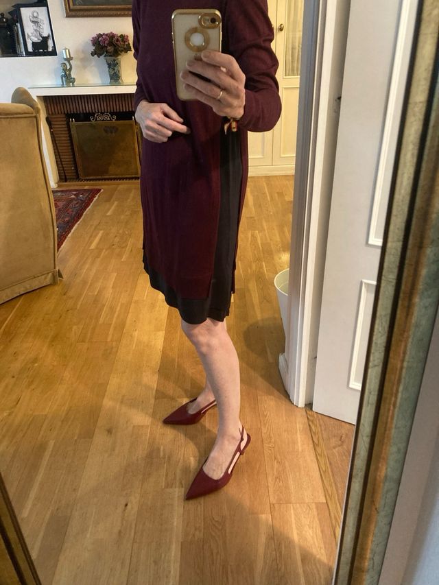 Vestido punto y seda TMX Talla S