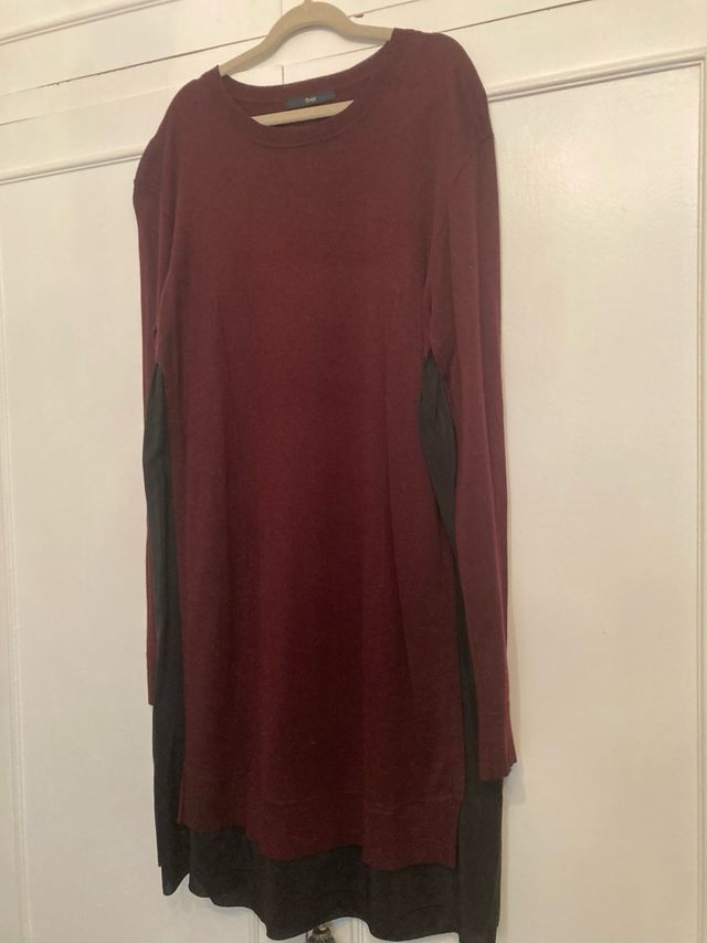 Vestido punto y seda TMX Talla S