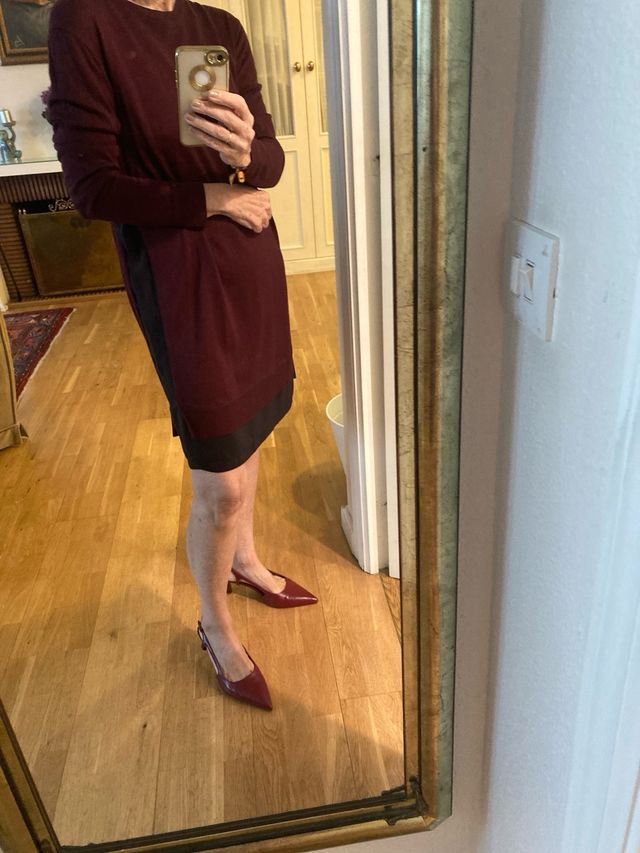 Vestido punto y seda TMX Talla S