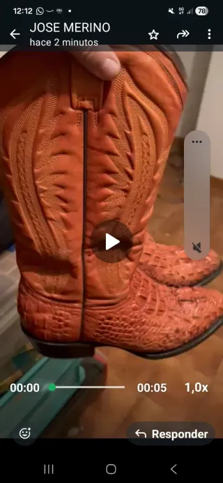 Botas Cowboy Piel Cocodrilo N.41 Original d Americ