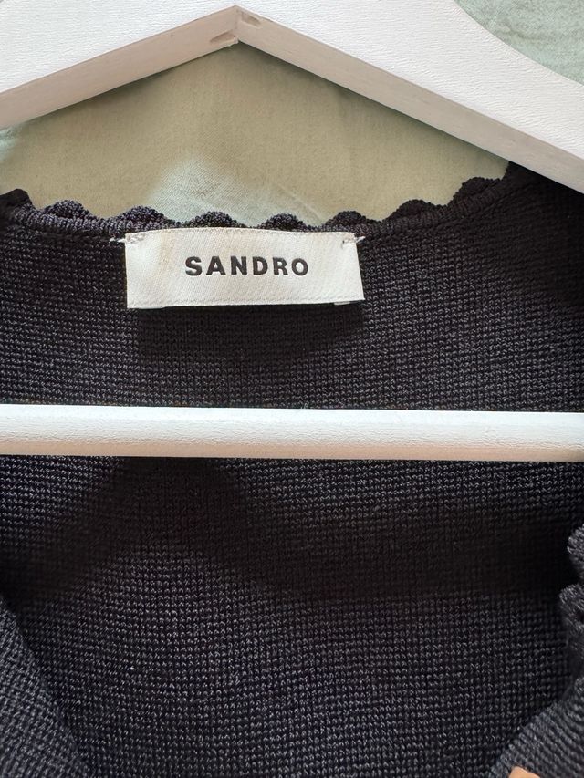 Vestido Sandro Negro y Beige