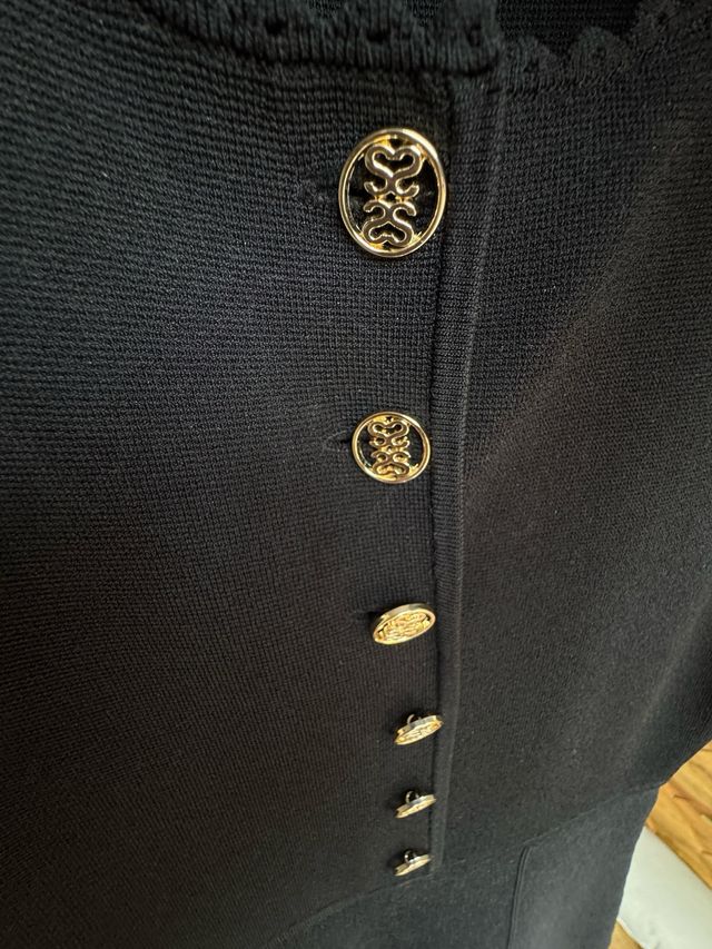 Vestido Sandro Negro y Beige