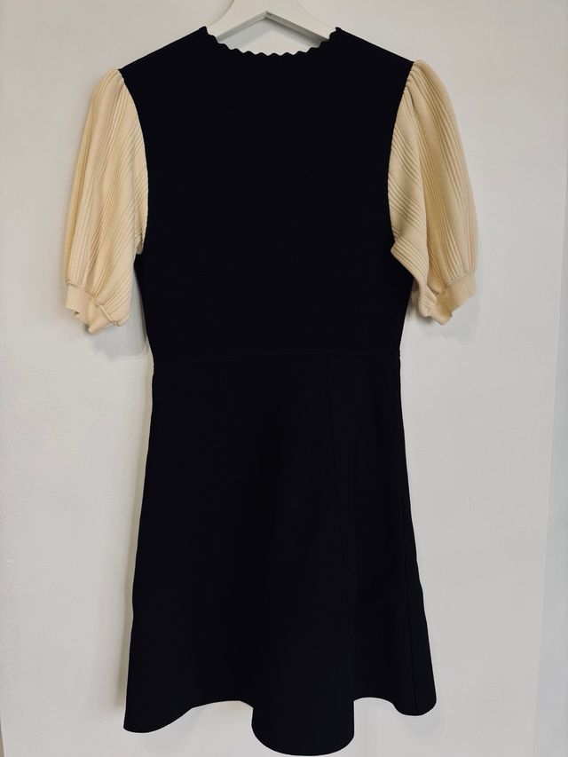 Vestido Sandro Negro y Beige