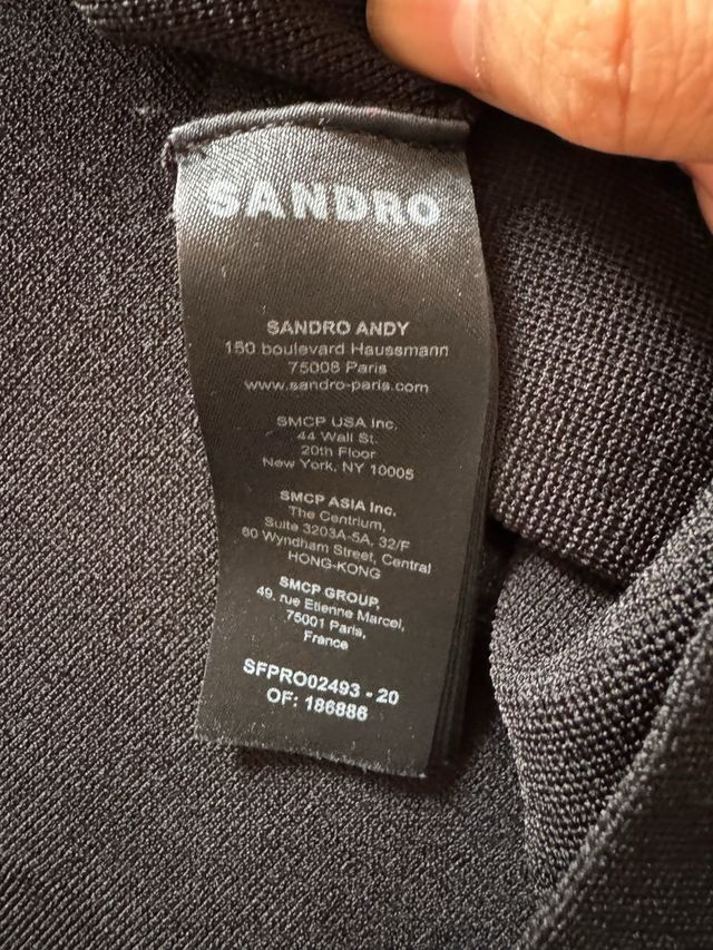 Vestido Sandro Negro y Beige