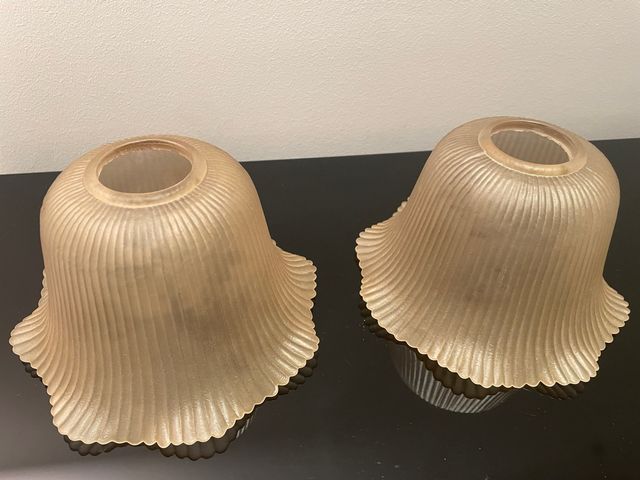 2 Tulipanes Lámpara Antiguas Vidrio