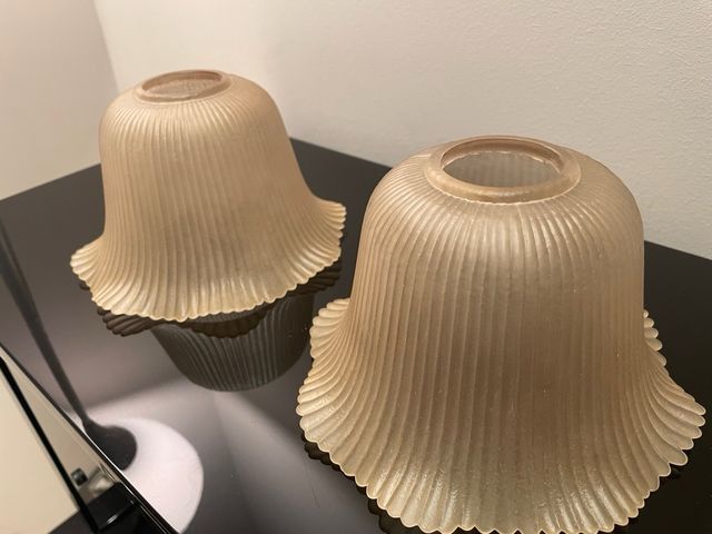 2 Tulipanes Lámpara Antiguas Vidrio