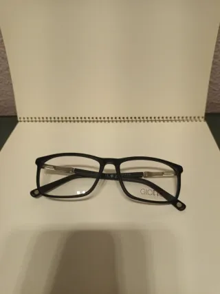Gafas graduadas Giotto unisex negras y plateadas.
