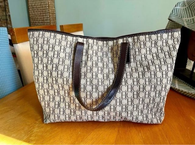 Bolso Tote Carolina Herrera CH Beige Marrón