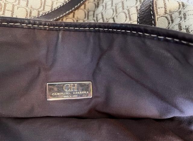 Bolso Tote Carolina Herrera CH Beige Marrón