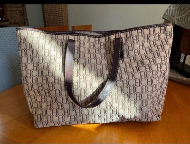 Bolso Tote Carolina Herrera CH Beige Marrón