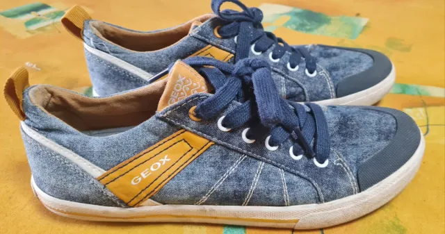 Zapatillas Geox azul y beige