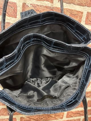 Bolso azul efecto piel cocodrilo