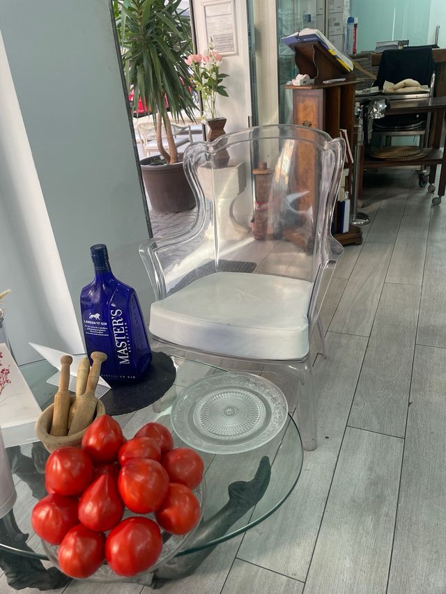 Sedie vintage in metacrilato bianco