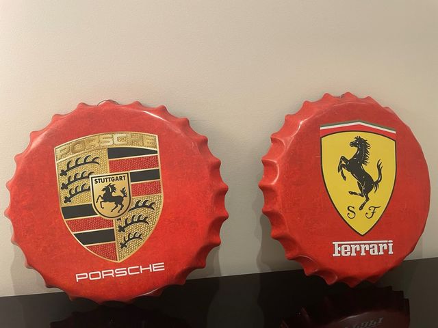 Placas Decorativas Porsche y Ferrari