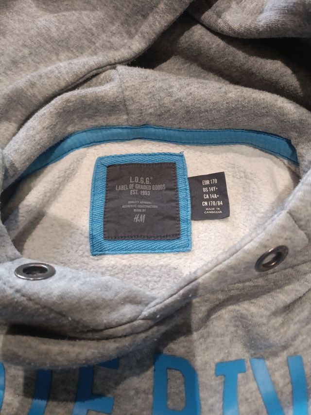 Sudadera H&M Gris con Capucha