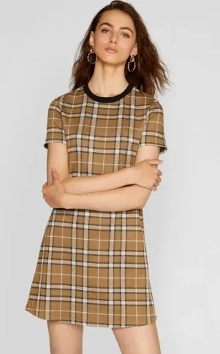 Vestido cuadros Stradivarius