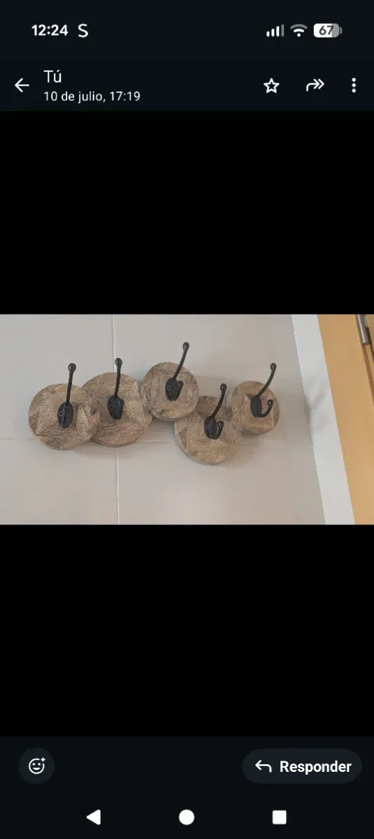 Perchero de pared madera y metal