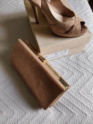 Zapatos y bolso color nude talla 35