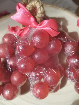Lote 10 racimos uvas rojas Navidad