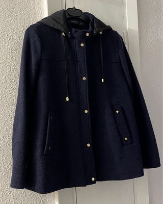 Trenca Lana Zara Azul Marino