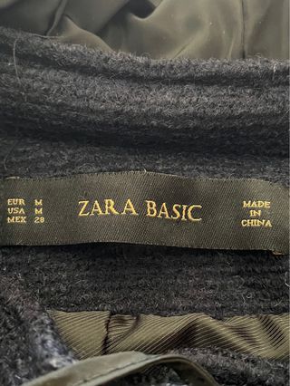 Trenca Lana Zara Azul Marino