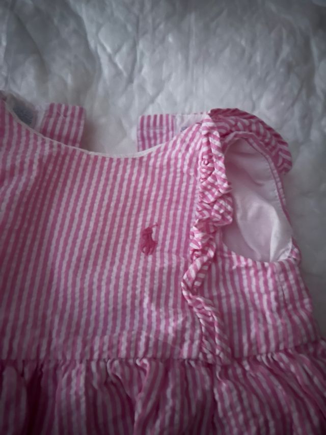 Vestido Ralph Lauren bebé rosa rayas