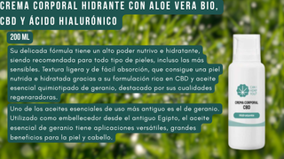 Crema Corporal Hidratante Aloe Vera Bio CBD