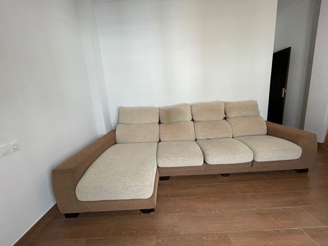 Sofá Chaise Longue Beige y Marrón