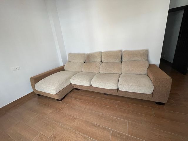 Sofá Chaise Longue Beige y Marrón