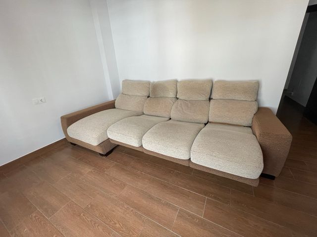 Sofá Chaise Longue Beige y Marrón