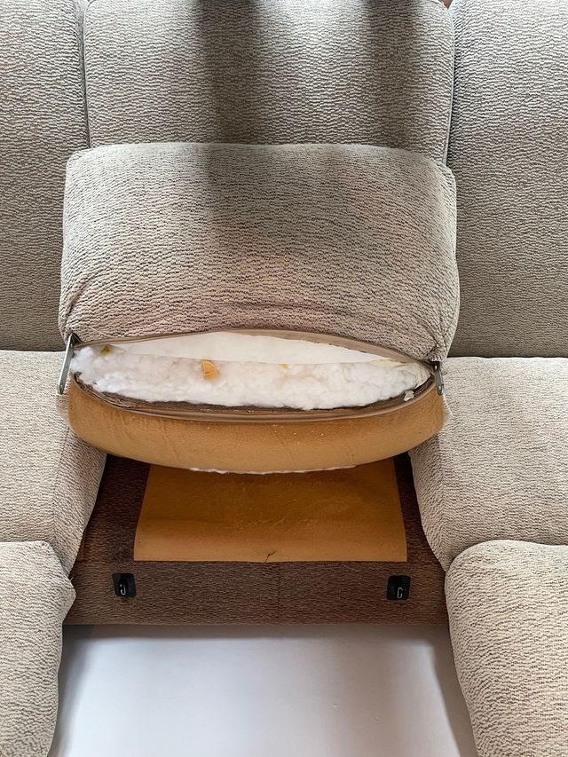 Sofá Chaise Longue Beige y Marrón