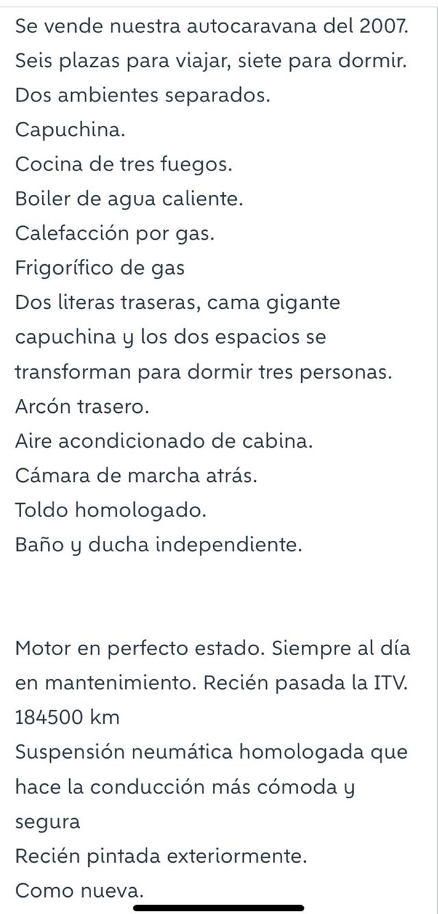 Autocaravana fiat ducato